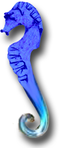blue glass seahorse